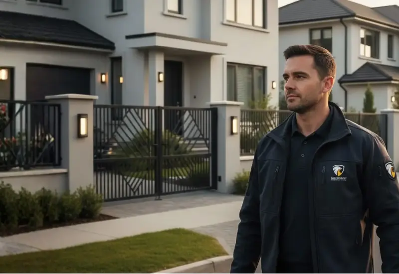 Secure residential area with gate