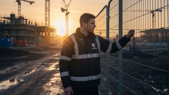 Secured construction site with fencing