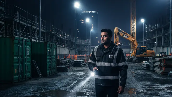 Construction site at dusk