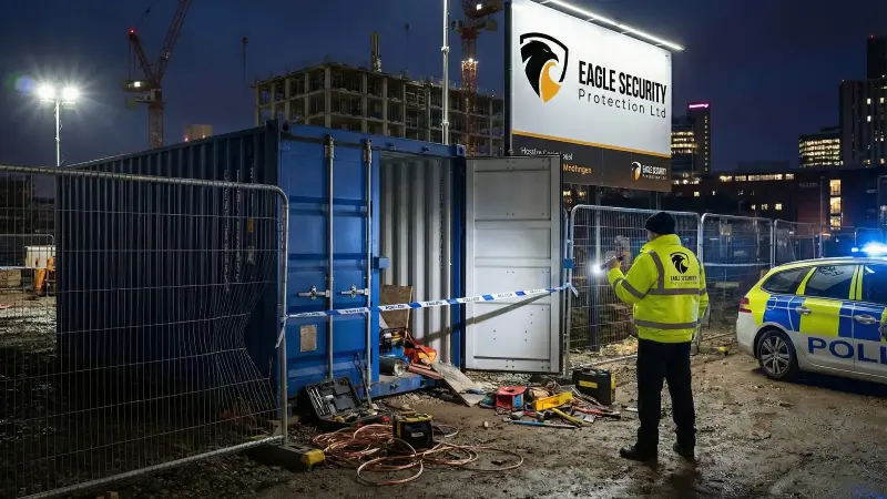 Security guard at construction site
