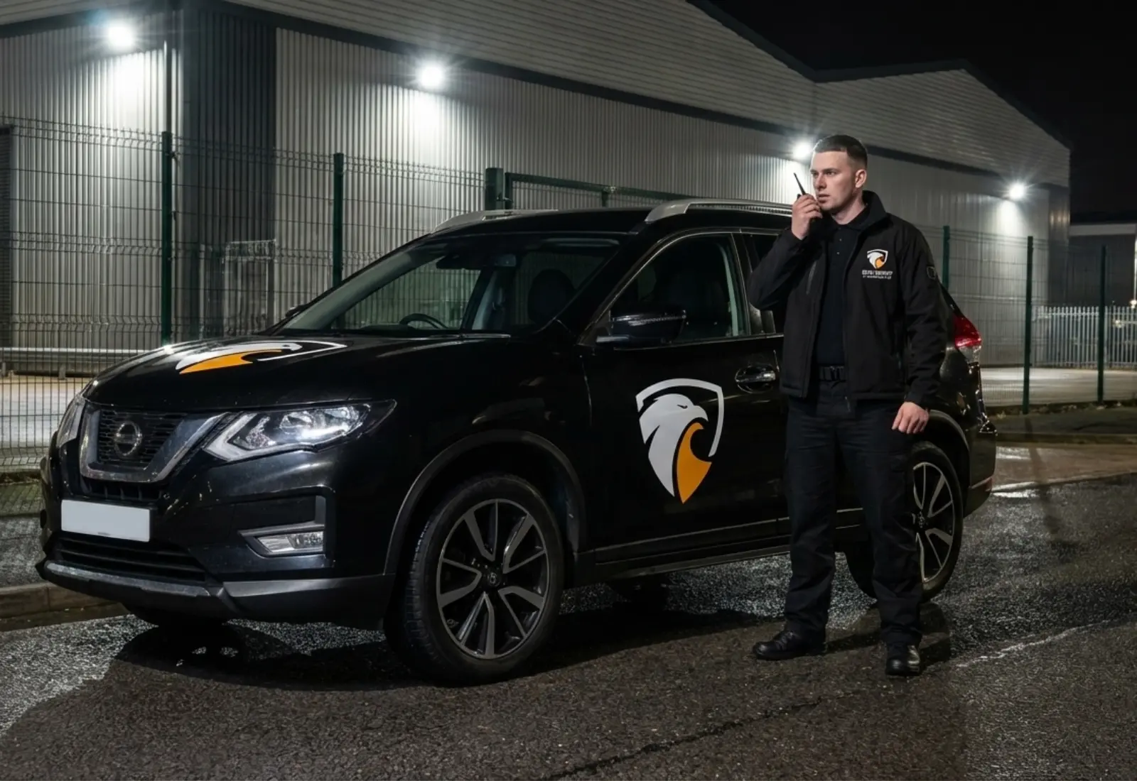 Mobile security vehicle on patrol