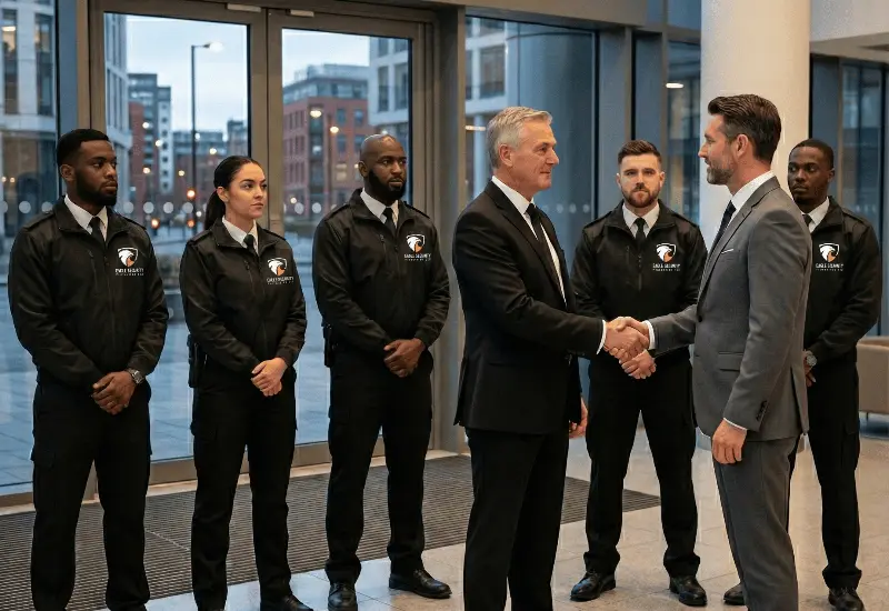 Guards with SECURITY jackets