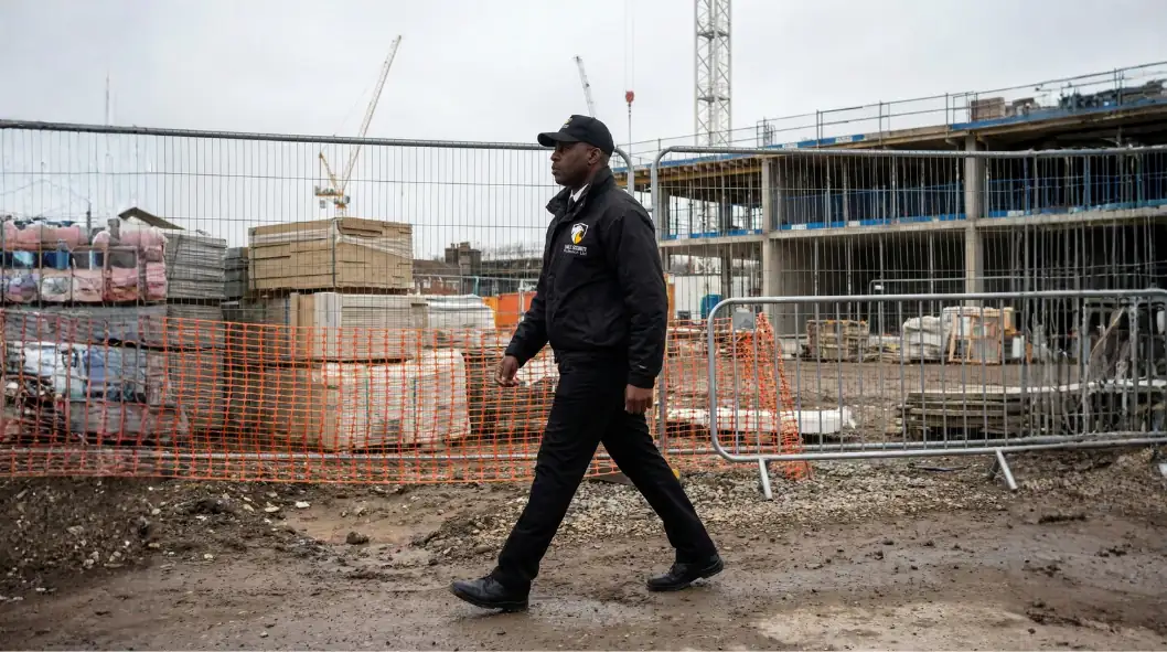 Security guard at construction site