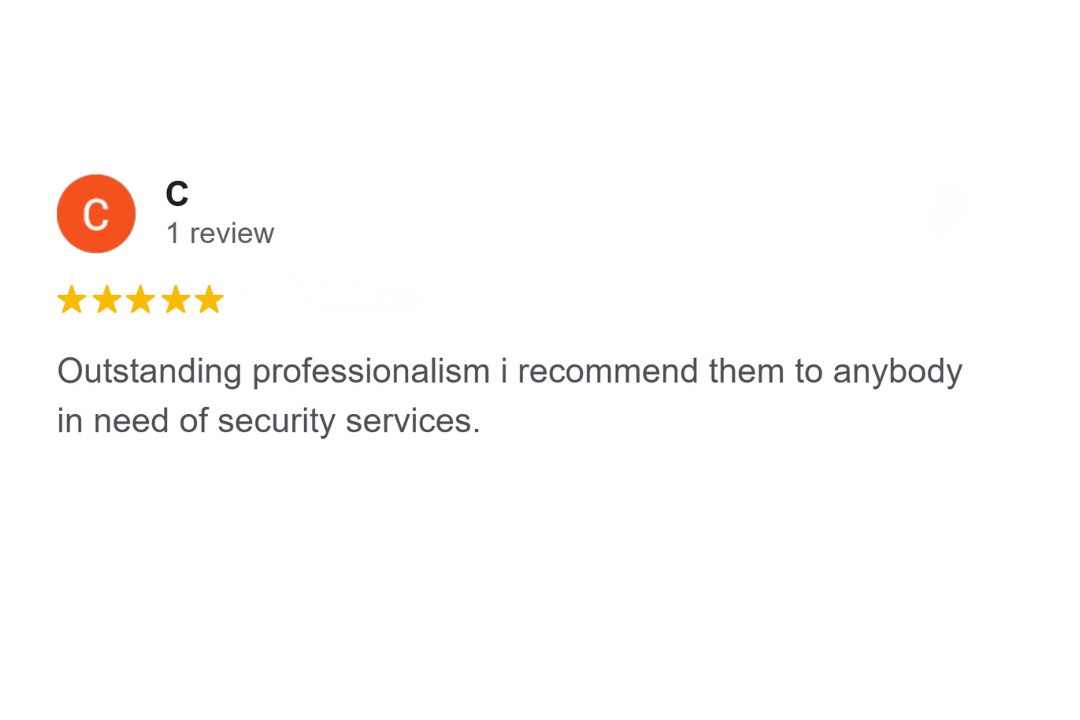 Google Business Profile review for Eagle Security Protection