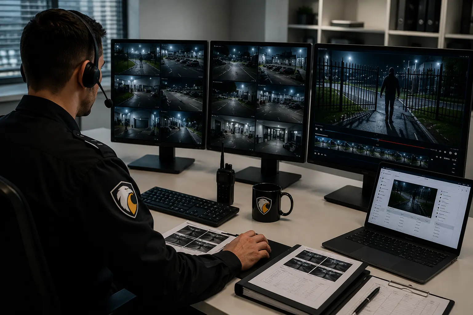 Innovative construction security systems with solar AI towers